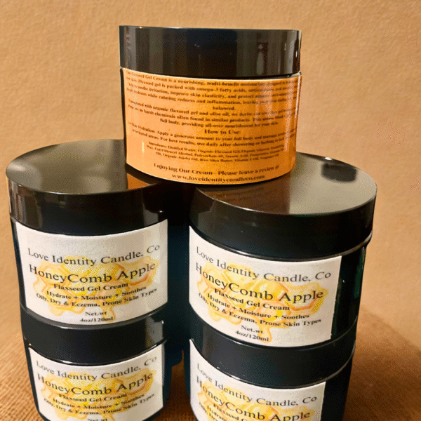 flaxseed gel cream honey apple scent dry skin eczema-prone skin natural hydrating body cream